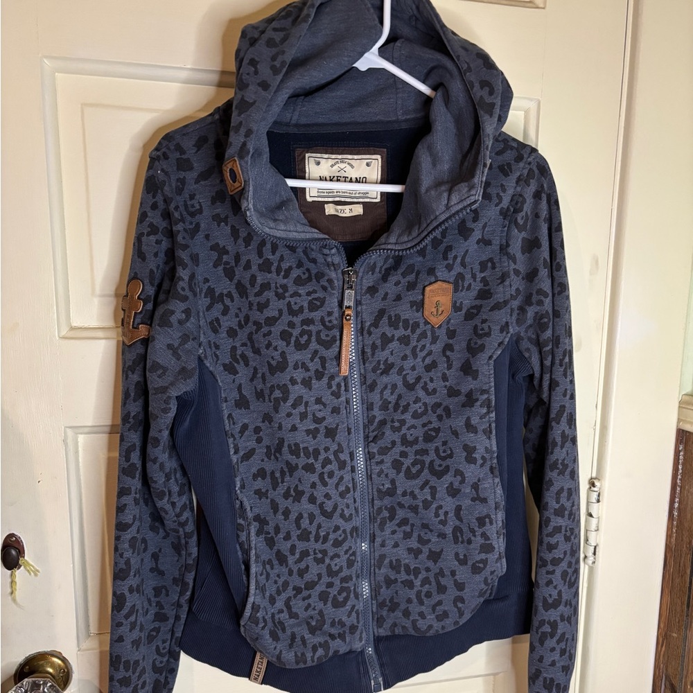 Naketano Blue Leopard Varsity Jacket